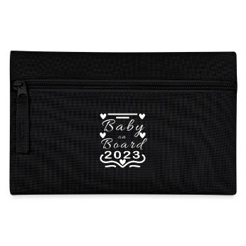 Baby on Board schwanger Schwangerschaft 2023 - Federtasche - Schwarz - Vorne