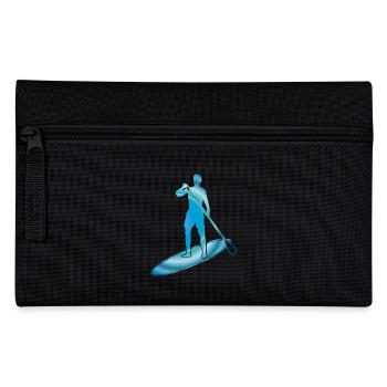 Stand up paddling - Man with board in watercolors - Pencil Case - black - Front