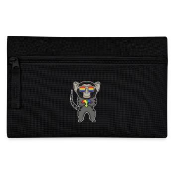 LGBT Tier Affe Marmoset Regenbogen - Federtasche - Schwarz - Vorne