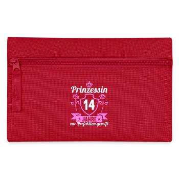 14. Geburtstag 14 Jahre Perfektion Prinzessin - Federtasche - Rot - Vorne