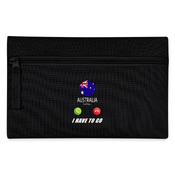 Australien ruft an Lusiger Flaggen Spruch - Federtasche - Schwarz - Vorne