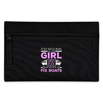 Woman Girl fix boats - Federtasche - Schwarz - Vorne