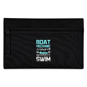 Boat mechanic because cars cant swim - Federtasche - Schwarz - Vorne