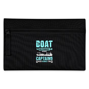 Boat mechanic because captains need heroes too - Federtasche - Schwarz - Vorne