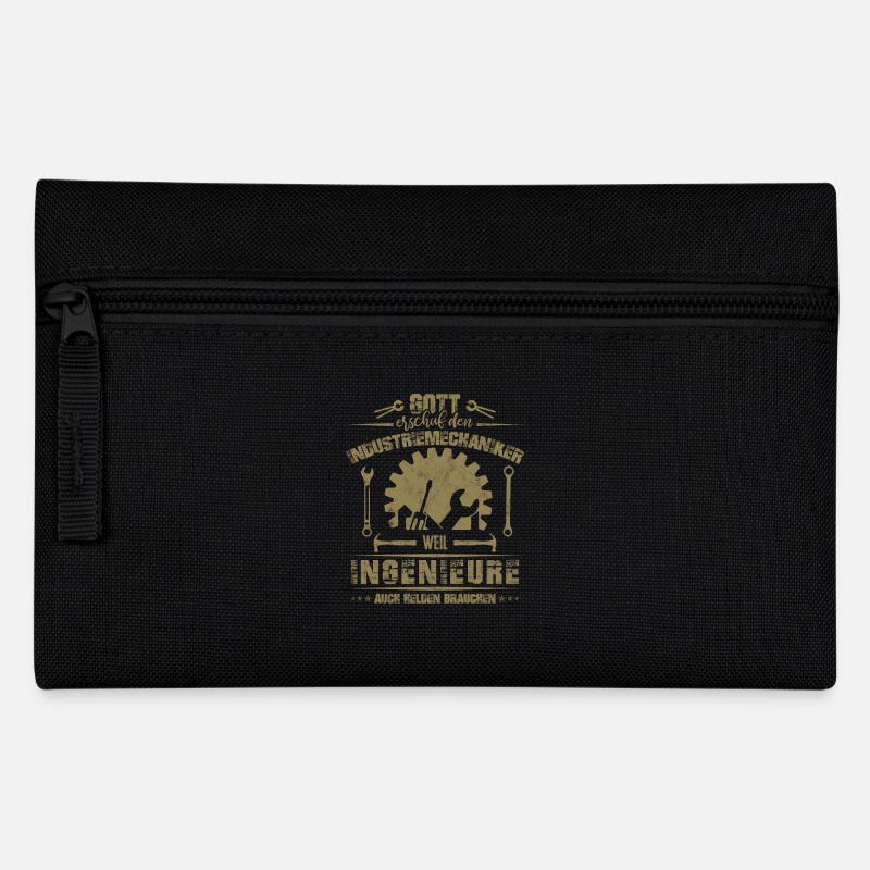 Gott erschuf den Industriemechaniker weil - Federtasche - Schwarz