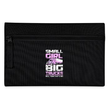 Small girl big trucks - Pencil Case - black - Front