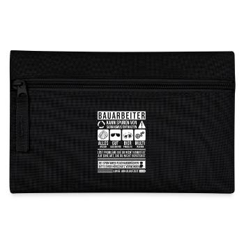 Bauarbeiter Baustelle - Federtasche - Schwarz - Vorne