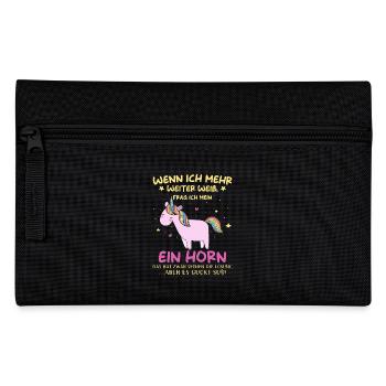 Einhorn Sprüche Einhorn Damen - Federtasche - Schwarz - Vorne