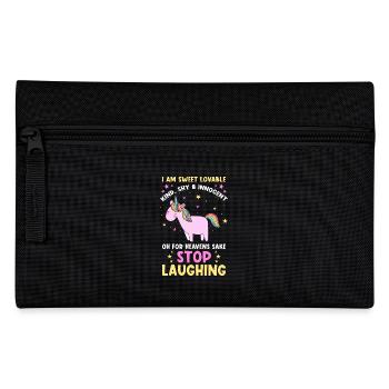 Unicorn Sayings Funny Unicorn Ladies Girls - Pencil Case - black - Front