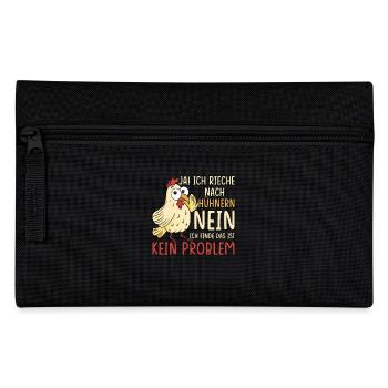 Huhn Hühner Geschenk Lustiges Huhn Spruch - Federtasche - Schwarz - Vorne