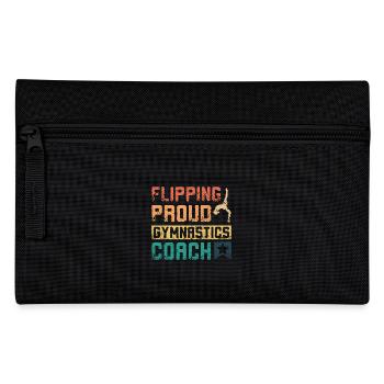 Flipping proud gymnastics coach - Pencil Case - black - Front
