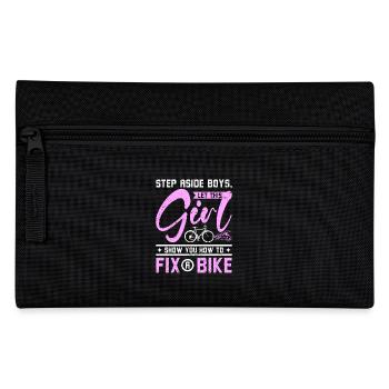 Let this girl show you how to fix a bike - Pencil Case - black - Front