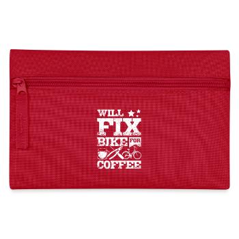 Will fix bike for coffee - Pencil Case - red - Front