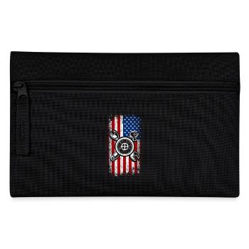 Usa american flag bike mecahnic - Pencil Case - black - Front