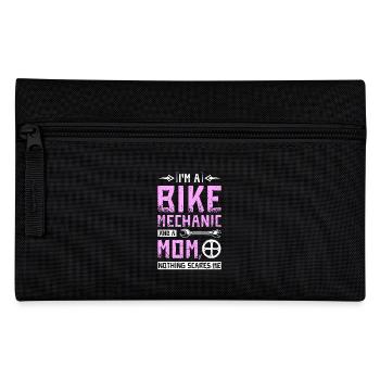 I'm a bike mechanic and a mom nothing scares me - Pencil Case - black - Front