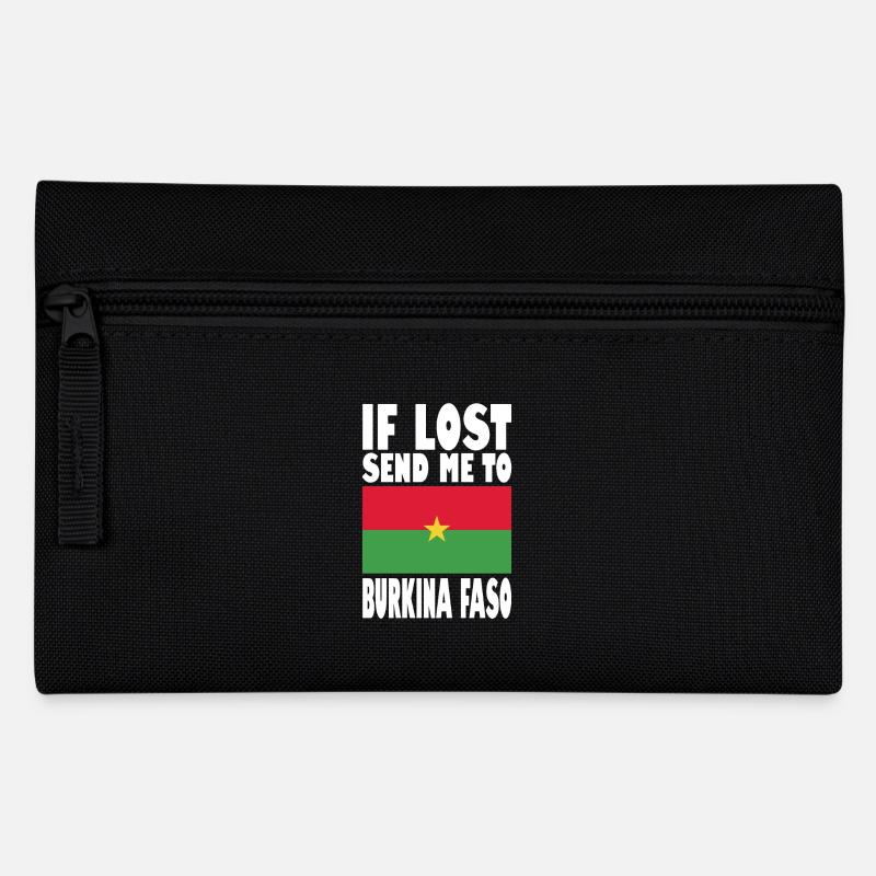 Burkina Faso Flagge Spruch - Federtasche - Schwarz