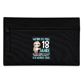 Wenn du groß bist ich wurde Faul 18. Geburtstag - Federtasche - Schwarz - Vorne