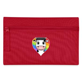 Kuh Lgbt Regenbogen Farben - Federtasche - Rot - Vorne