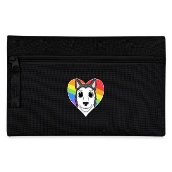 LGBT Hund Siberian Husky Regenbogen - Federtasche - Schwarz - Vorne