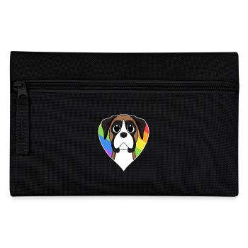 LGBT Hund Deutscher Boxer Regenbogen - Federtasche - Schwarz - Vorne