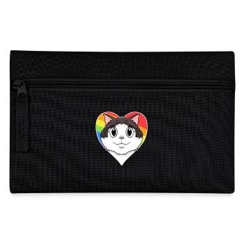 Ragdoll Katze - Regenbogen Herz - Federtasche - Schwarz - Vorne