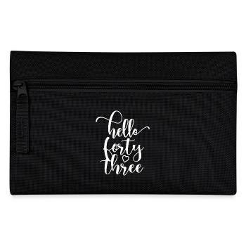 Hello Forty Three Cute 43 Years Old Birthday - Pencil Case - black - Front