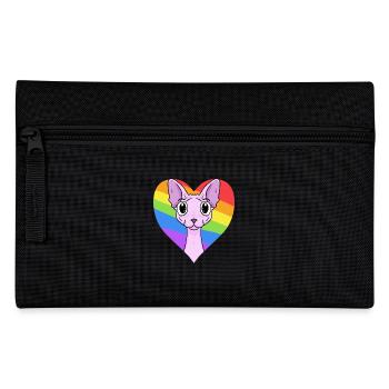 LGBT Katze Sphynx Regenbogen - Federtasche - Schwarz - Vorne