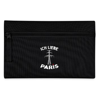 Paris Eiffelturm Strommast Elektriker Satire Liebe - Federtasche - Schwarz - Vorne