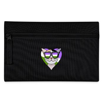 Genderqueer Lgbt Cat Japanese Bobtail - Pencil Case - black - Front