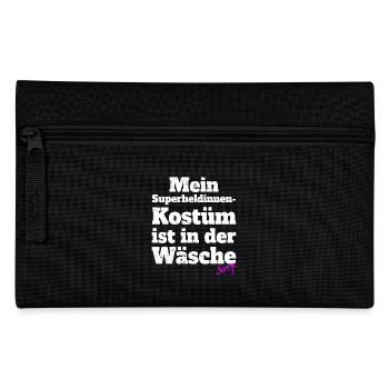 Superheldin Kostüm Ist In Der Wäsche Köln Karneval - Federtasche - Schwarz - Vorne