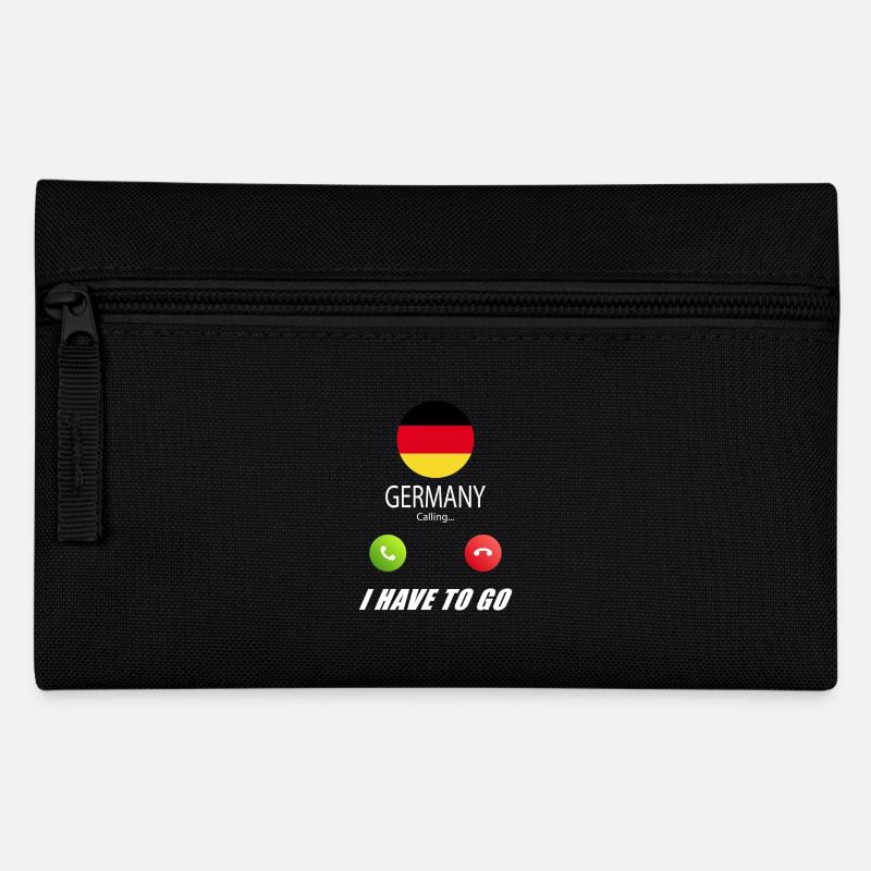 Deutschland ruft an Lusiger Flaggen Spruch - Federtasche - Schwarz