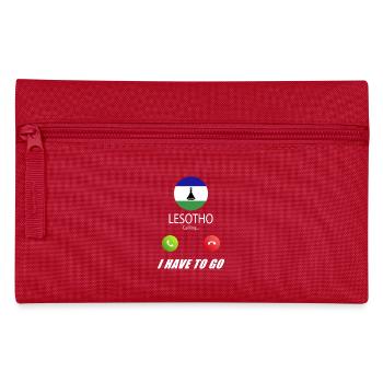 Lesotho ruft an Lusiger Flaggen Spruch - Federtasche - Rot - Vorne