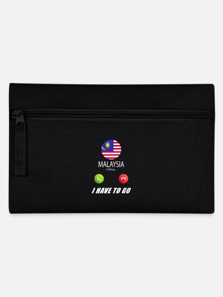 Malaysia ruft an Lusiger Flaggen Spruch - Federtasche - Schwarz