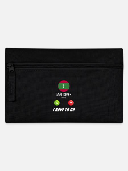 Malediven ruft an Lusiger Flaggen Spruch - Federtasche - Schwarz
