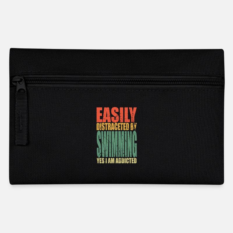 Swimming Spruch lustig - Federtasche - Schwarz