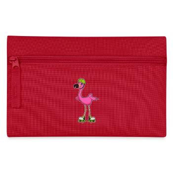 Flamingo Rollschuhfahren Rollschuhe - Federtasche - Rot - Vorne