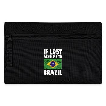 Brasilien Flagge Spruch - Federtasche - Schwarz - Vorne