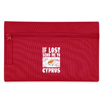 Zypern Flagge Spruch - Federtasche - Rot - Vorne