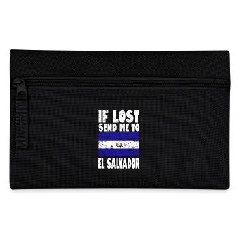 El Salvador Flag Slogan - Pencil Case - black - Front