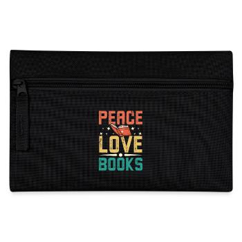 Paix, amour, livres - Trousse - noir - Devant