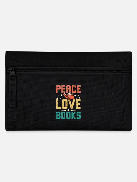 Peace, love, books - Federtasche - Schwarz