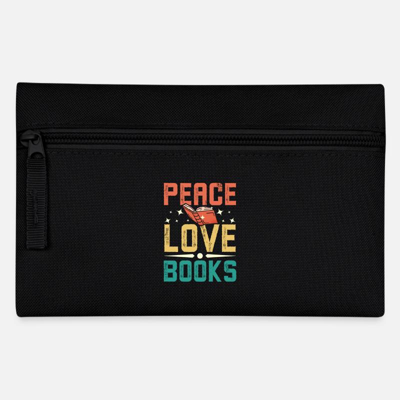 Peace, love, books - Federtasche - Schwarz