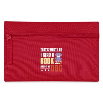 Lire un livre et chien de compagnie - Trousse - rouge - Devant