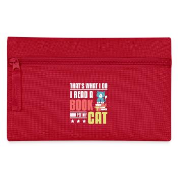 Lisez un livre et caressez mon chat - Trousse - rouge - Devant