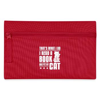 Lire un livre caresser un chat - Trousse - rouge - Devant
