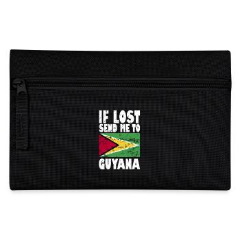 Guyana Flagge Spruch - Federtasche - Schwarz - Vorne