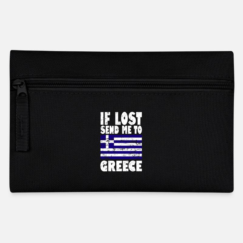 Griechenland Flagge Spruch - Federtasche - Schwarz