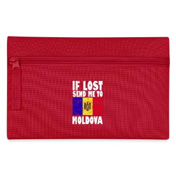 Moldova Flag Slogan - Pencil Case - red - Front