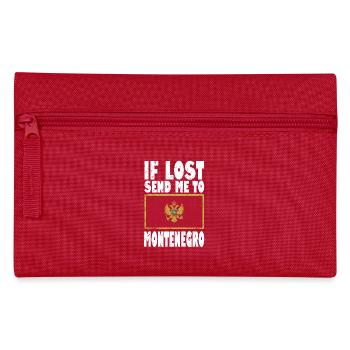 Montenegro Flagge Spruch - Federtasche - Rot - Vorne