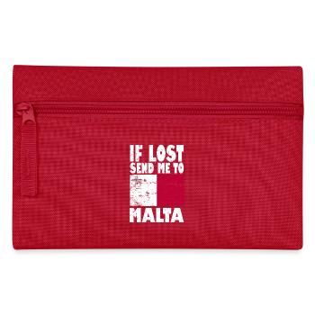 Malta Flagge Spruch - Federtasche - Rot - Vorne